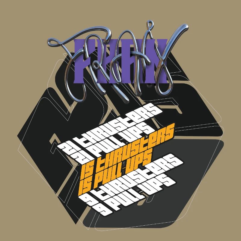 Fran Hero WOD Cross Training Dark Graphic Version Grafik