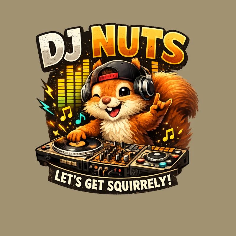 Squirrel DJ Nuts Cute Squirrel Funny