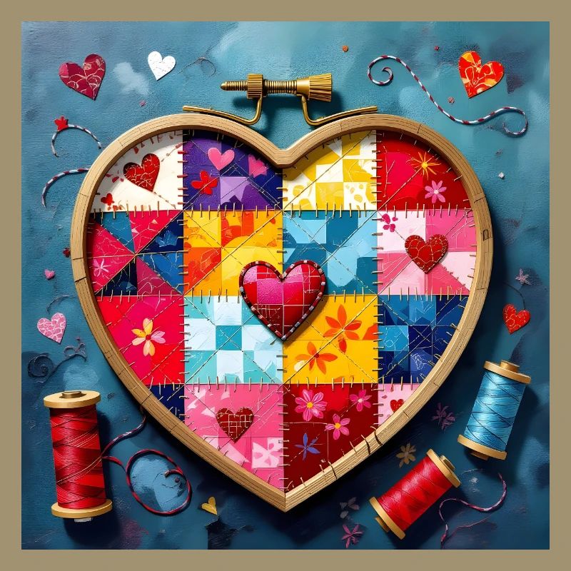 Patchwork Herz Quiltkunst