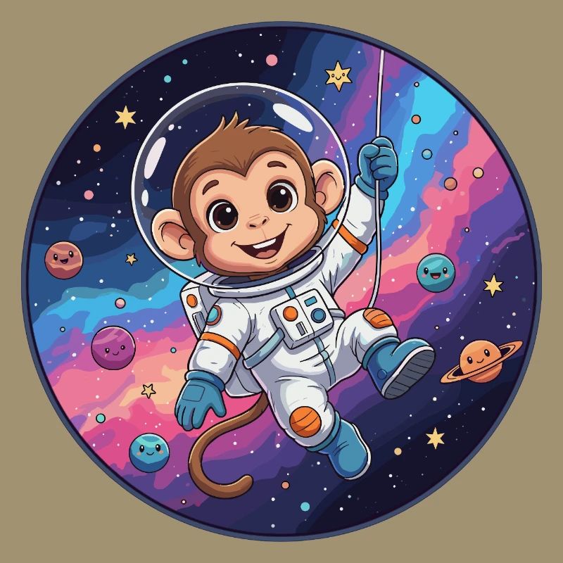 Monkey Astronaut in Star Space