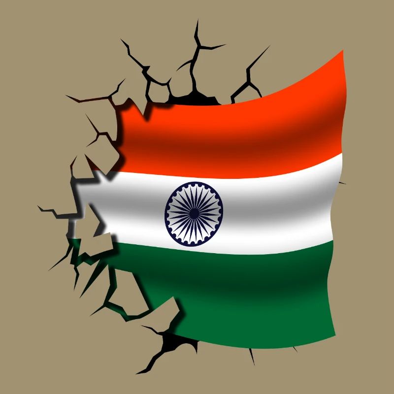 Drapeau de l’Inde - Inde - Drapeau Broken Design