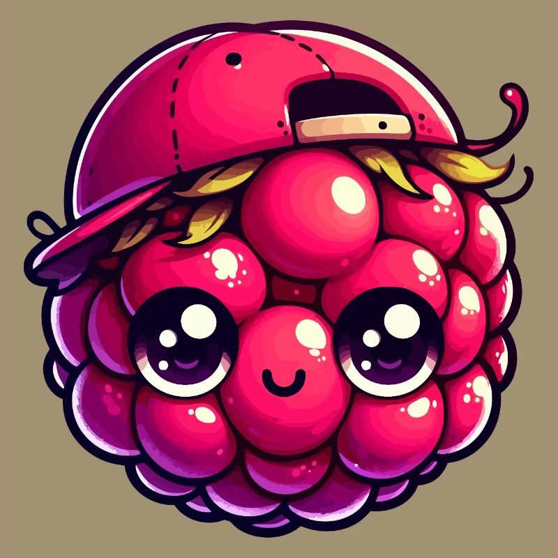 Adorable Raspberry with Cap
