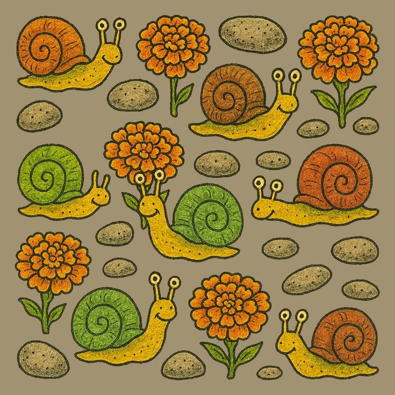Sunny Snails Garden Pattern