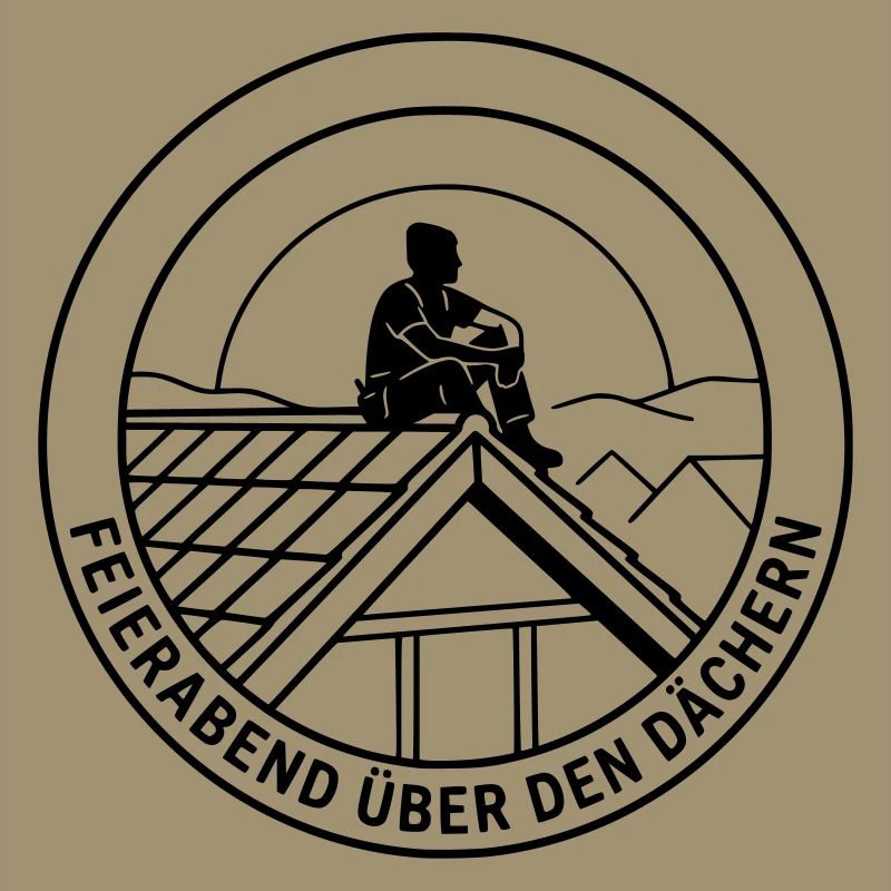 Dachdecker Feierabend über den Dächern