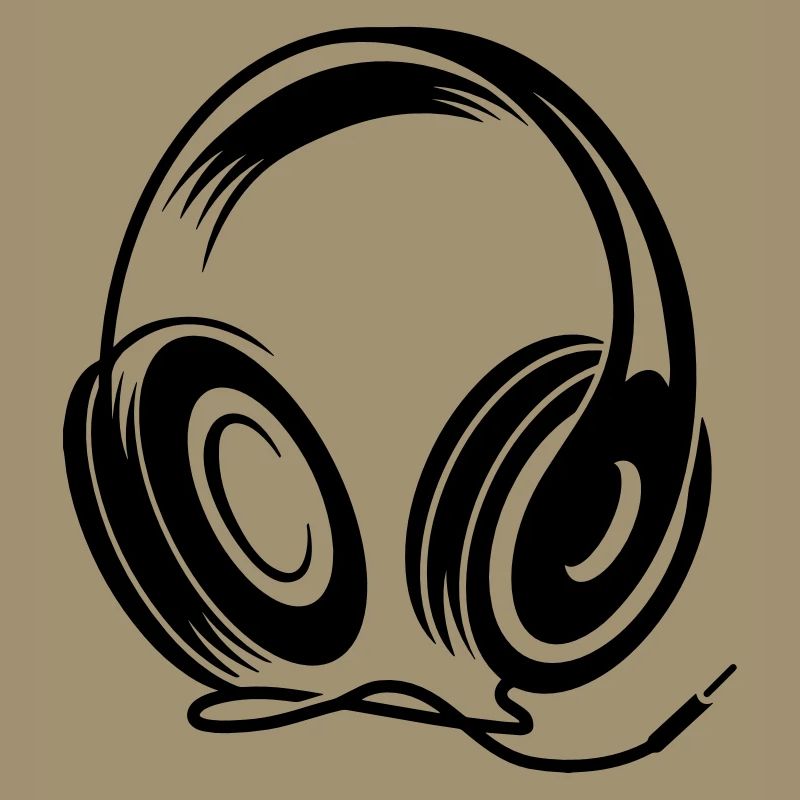 Kopfhörer mit Kabel im Stencil Stil