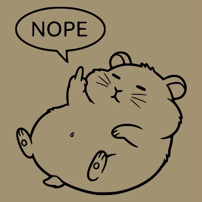 Nope Hamster | Funny Middle Finger Statement