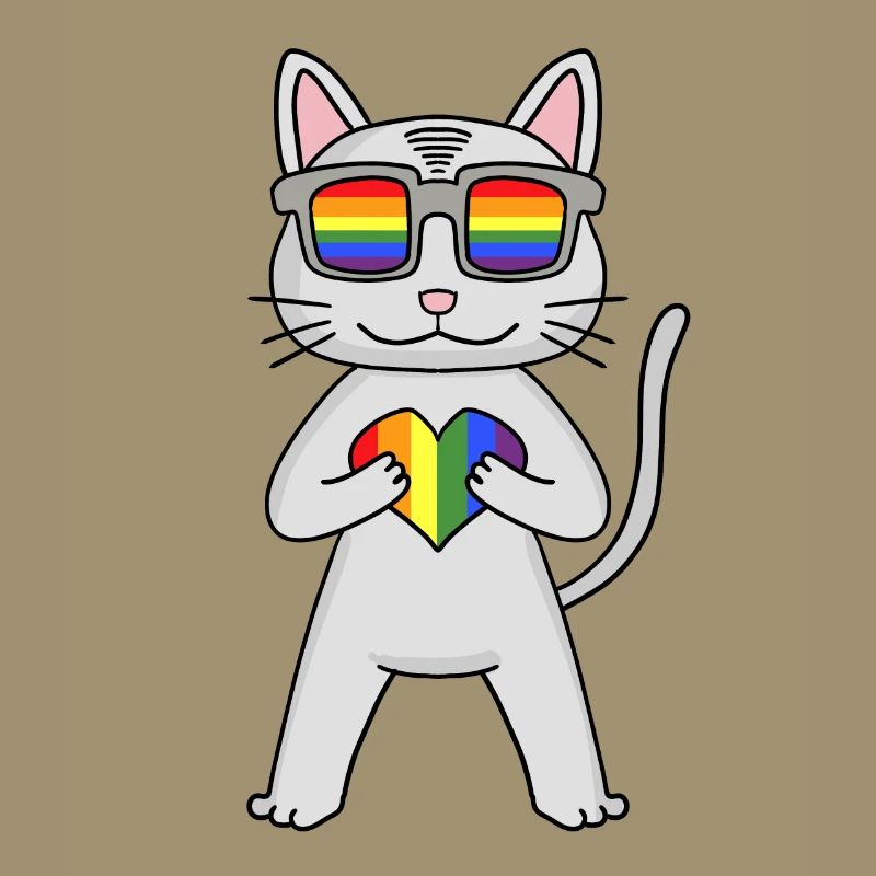 LGBT Cat Devon Rex Rainbow