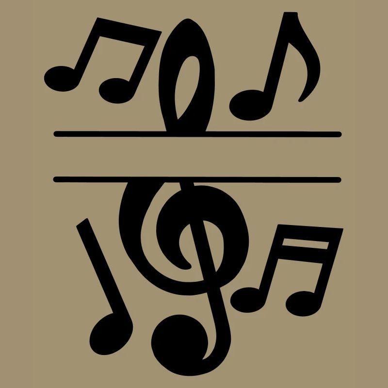 Music notes and key text banner