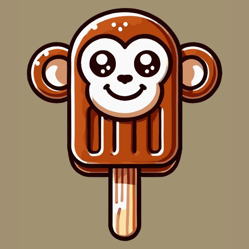 Ein Eis in Form eines lächelnden Äffchens