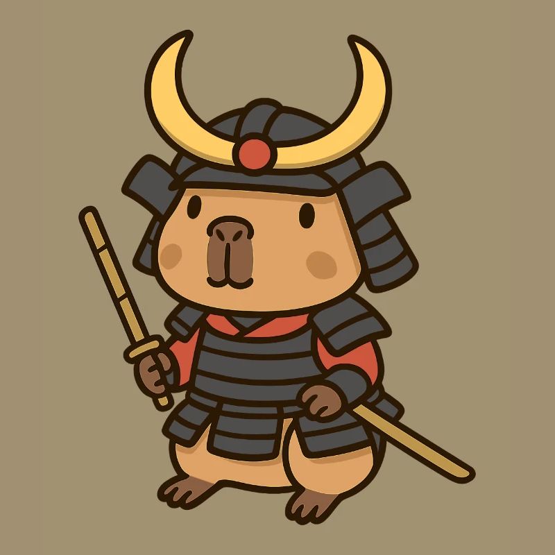 Samurai Capybara – Brave & Serene ⚔️🦫