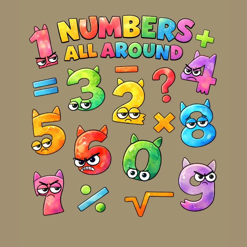 Rainbow Math Faces & Numbers