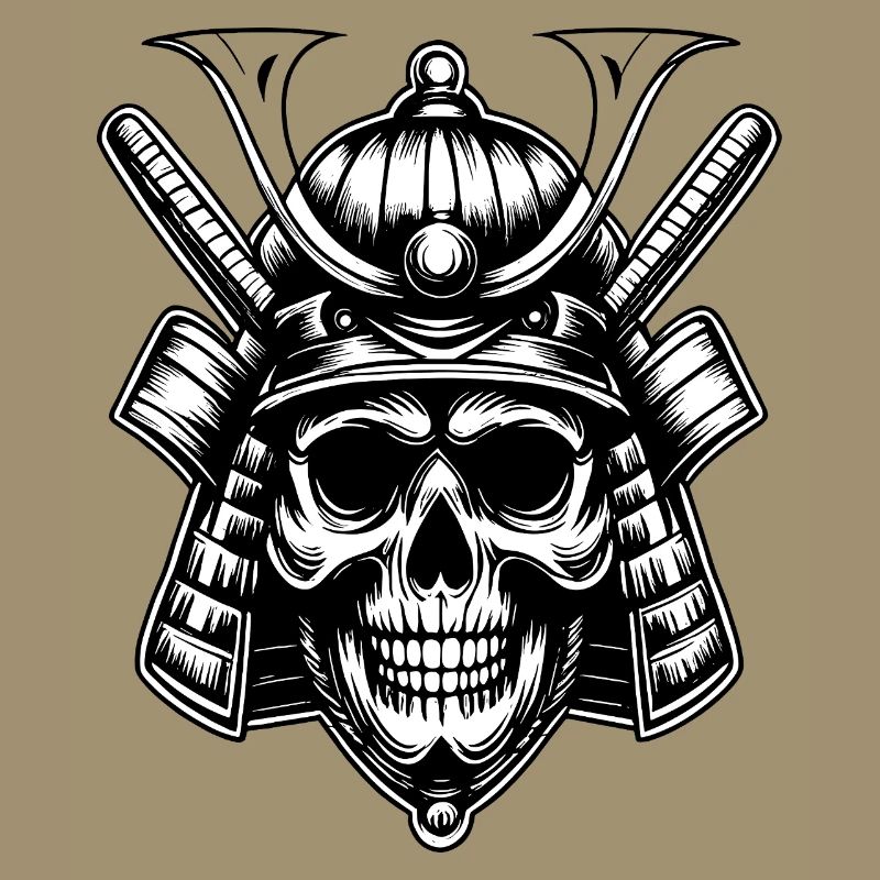 Schädel Samurai Krieger Emblem