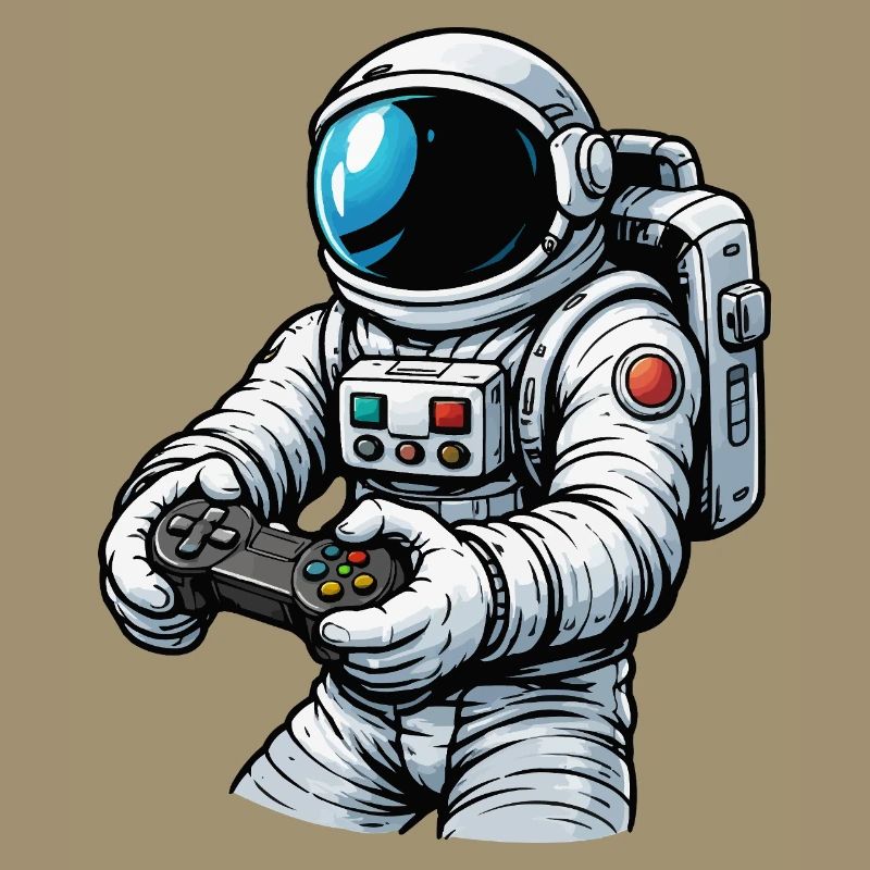 Astronaut mit Gamecontroller