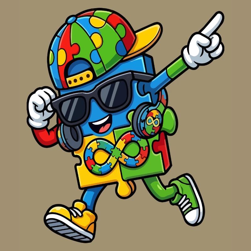 Regenbogenpuzzle-Maskottchen