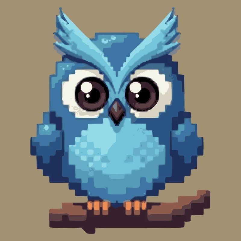 Pixel Eule – Retro 8-Bit Style