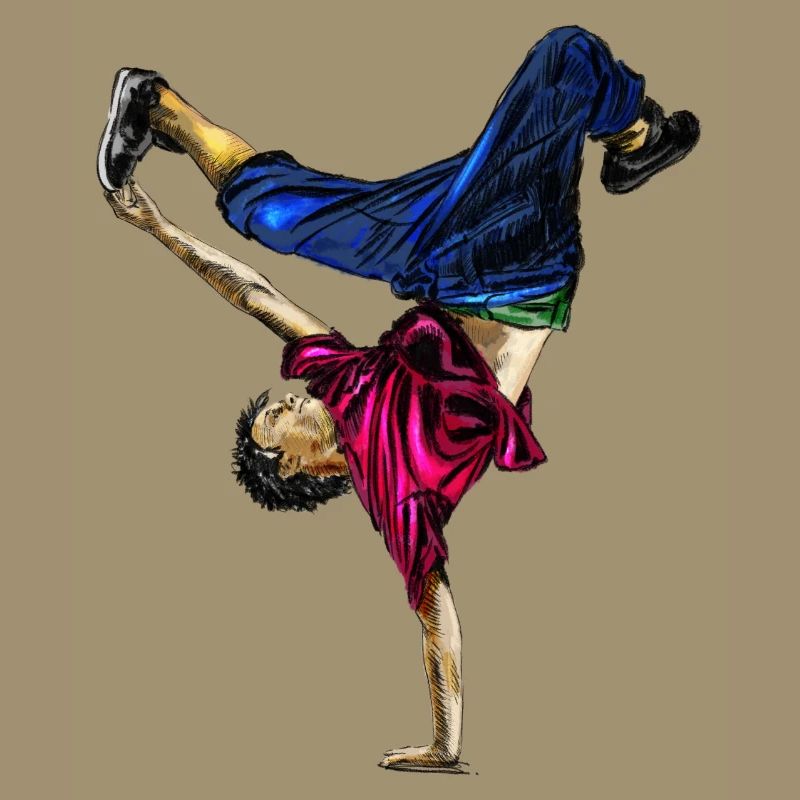 Acrobatic dancer in dynamic style