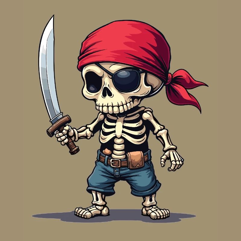 Squelette de pirate avec épée