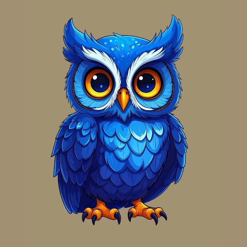 Niedliche blaue Eule