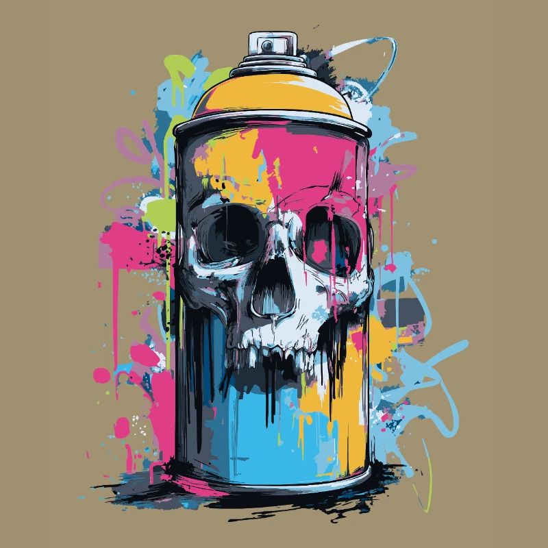 Spray à graffitis de crâne