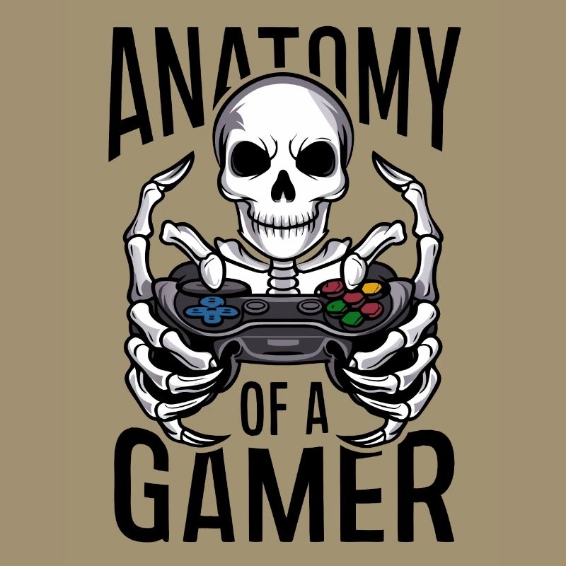 Gamer Skeleton with Game Controller
