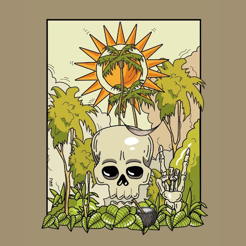 Vulkanischer Totenkopf mit Sonnenkranz