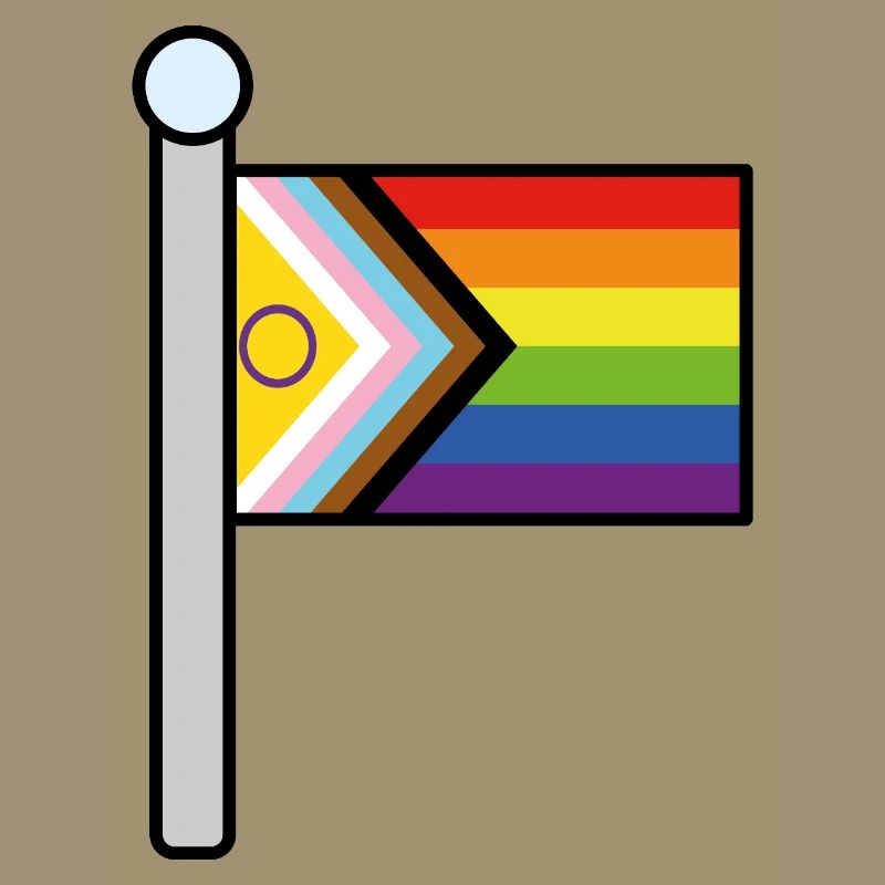 Inclusive Progress Pride flag pole