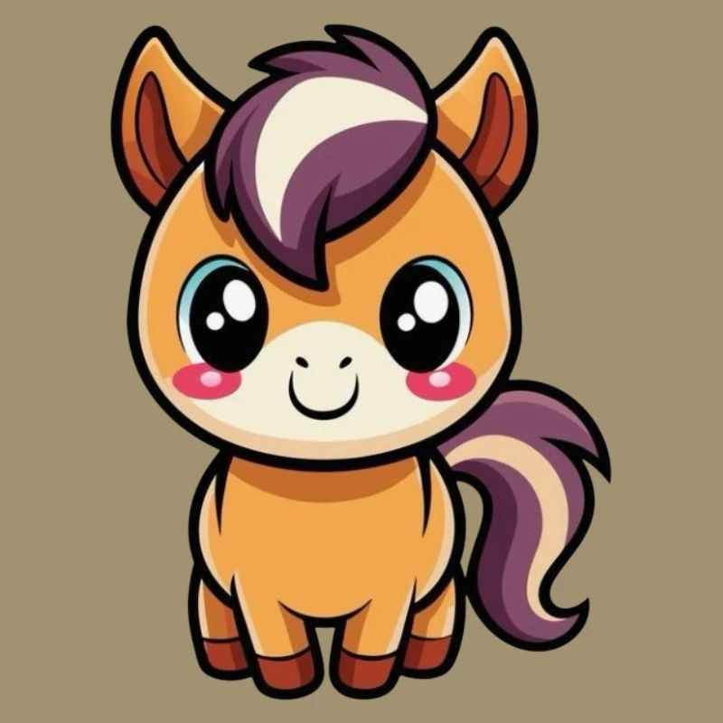 Cute chibi bangs with purple mane