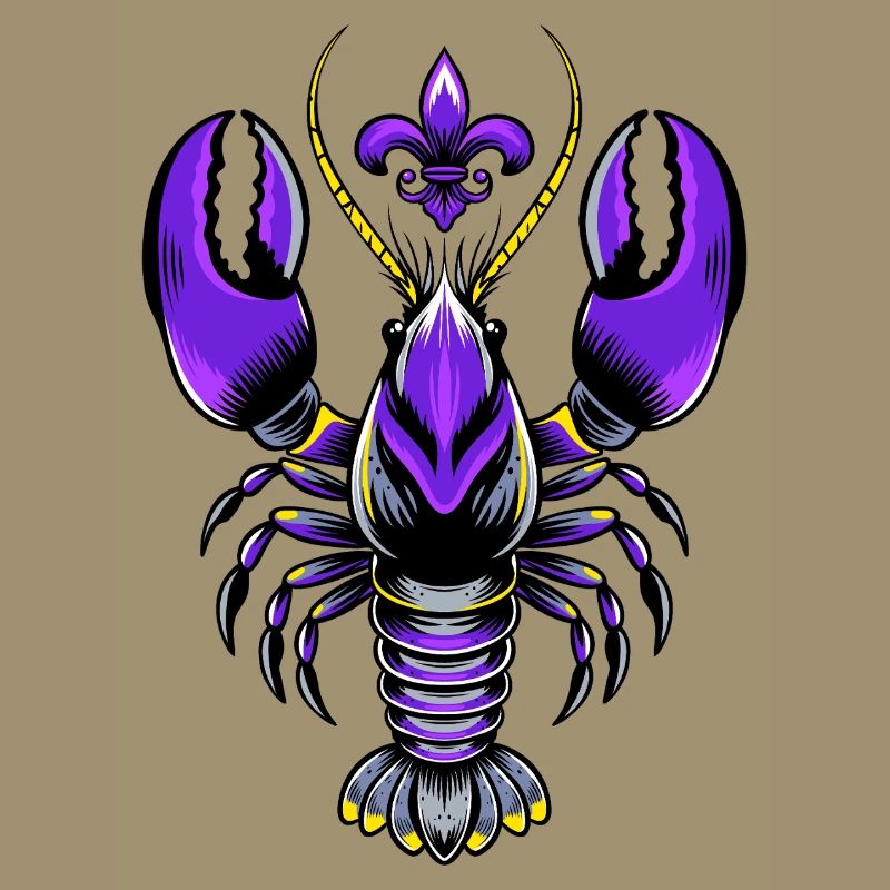 Mardi Gras Languste mit Fleur-de-Lis Design