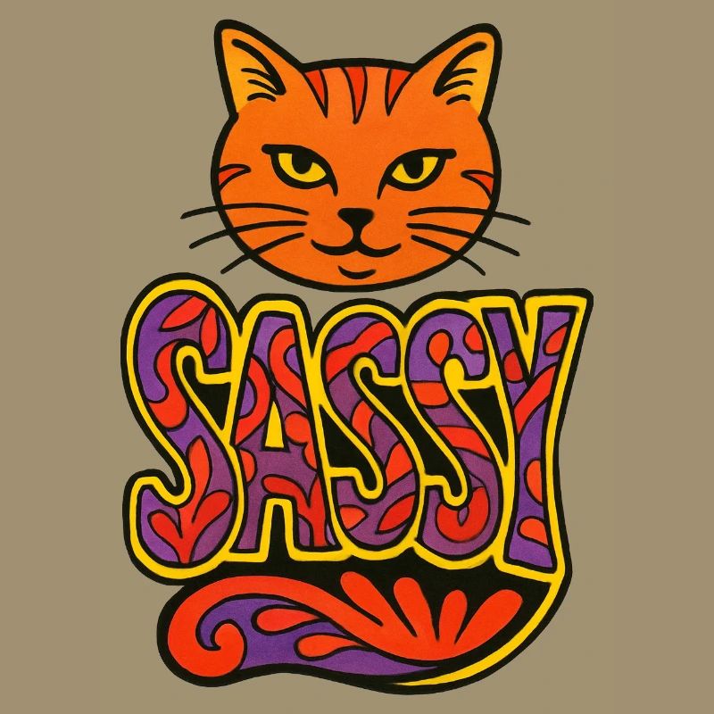 Sassy Cat Psychedelic Script