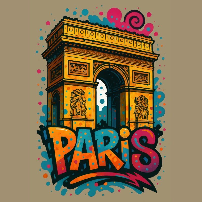 Chemise Paris Arc de Triomphe – Conception de style graffiti