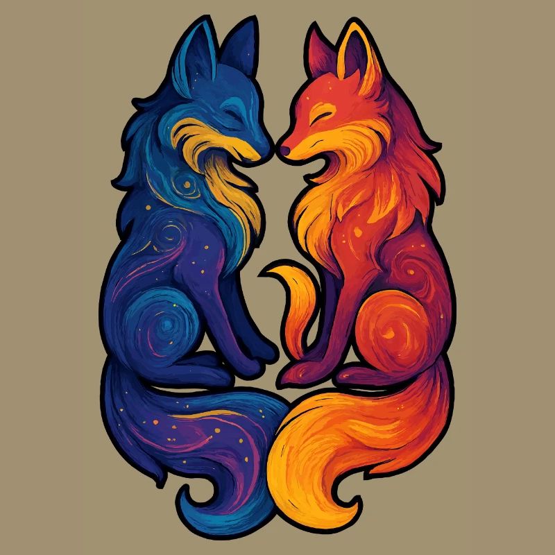 Celestial Foxes | Mythical Twin Goddess
