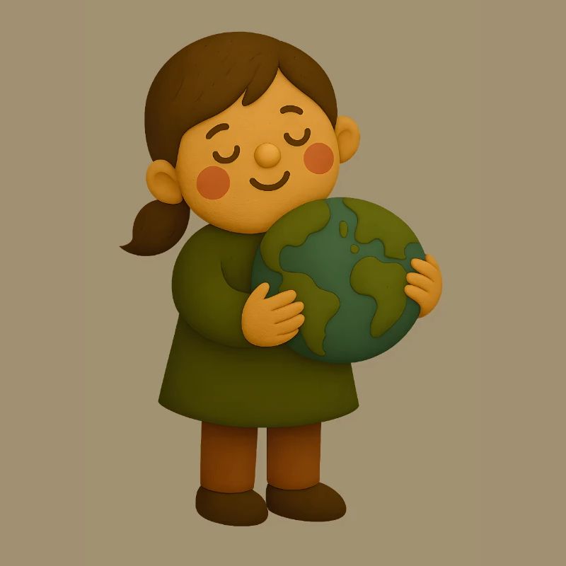 Petit écologiste avec le globe