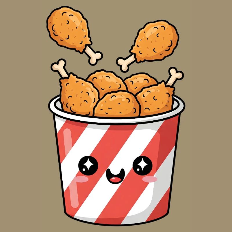 Kawaii-Brathähnchen-Eimer