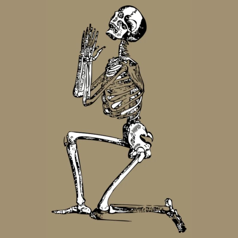 skeleton pray