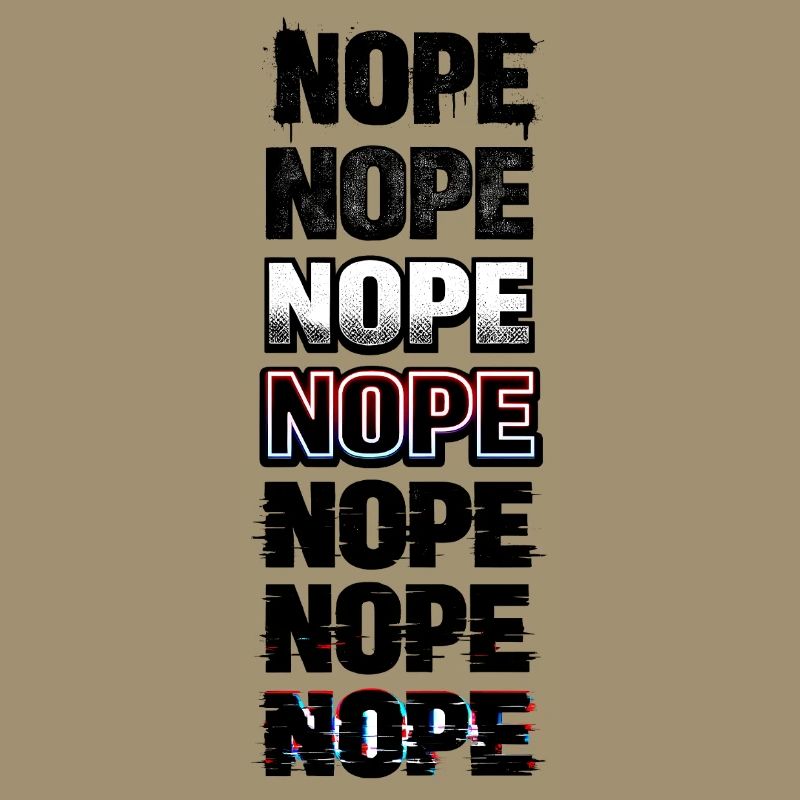 Nein, Neon-Glitch-Textstack