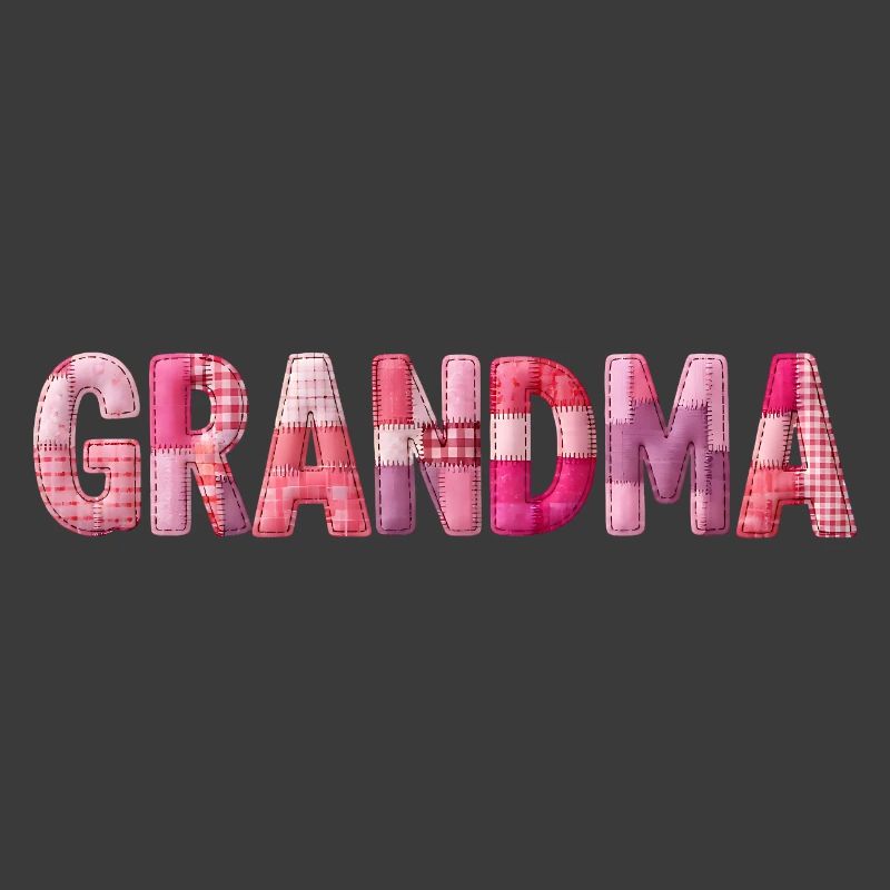 Grandmother Pink Plaid Letters Patchwork