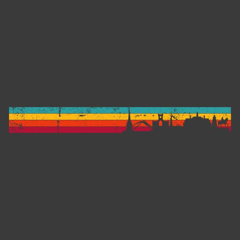 Coucher de soleil Skyline Rayures arc-en-ciel