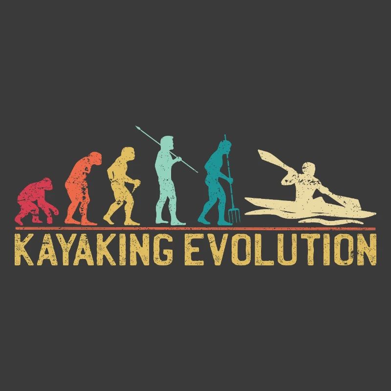 Kayaking Evolution Illustration