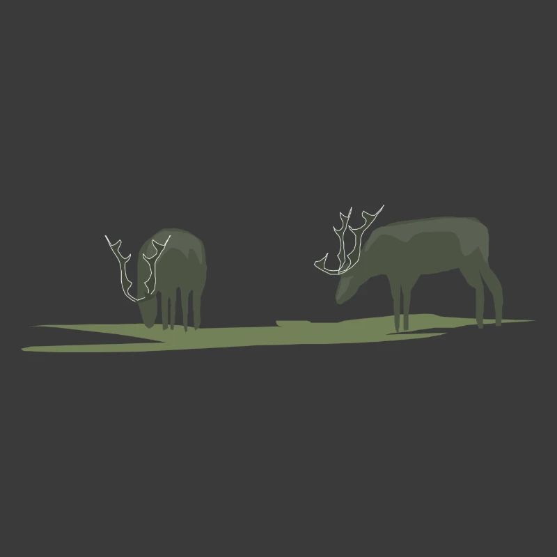 Moose or deer grazing