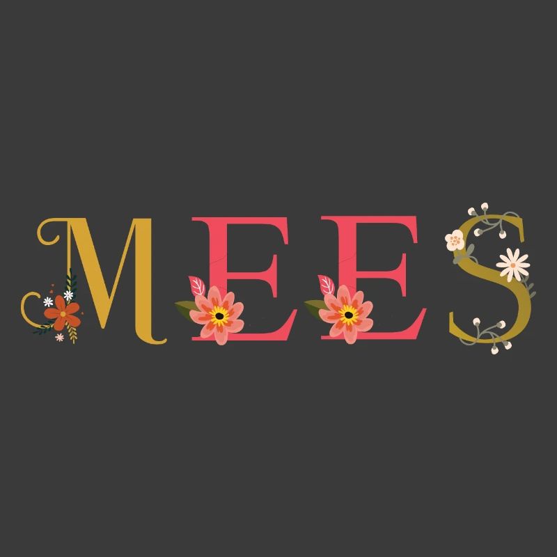Le nom de MEE décoré de fleurs