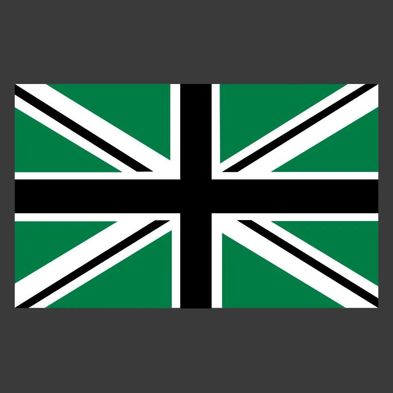 Union Jack | noir-blanc-vert | bannière | drapeau