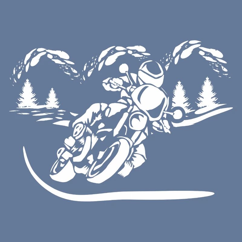 Motorcycle Forest Silhouette