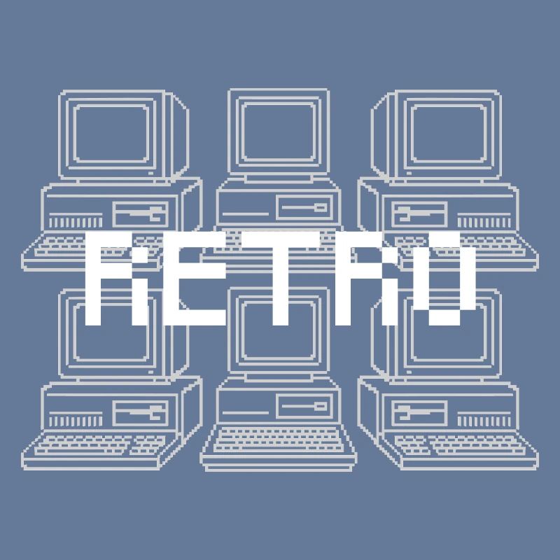 Retro Computer Grid Techno
