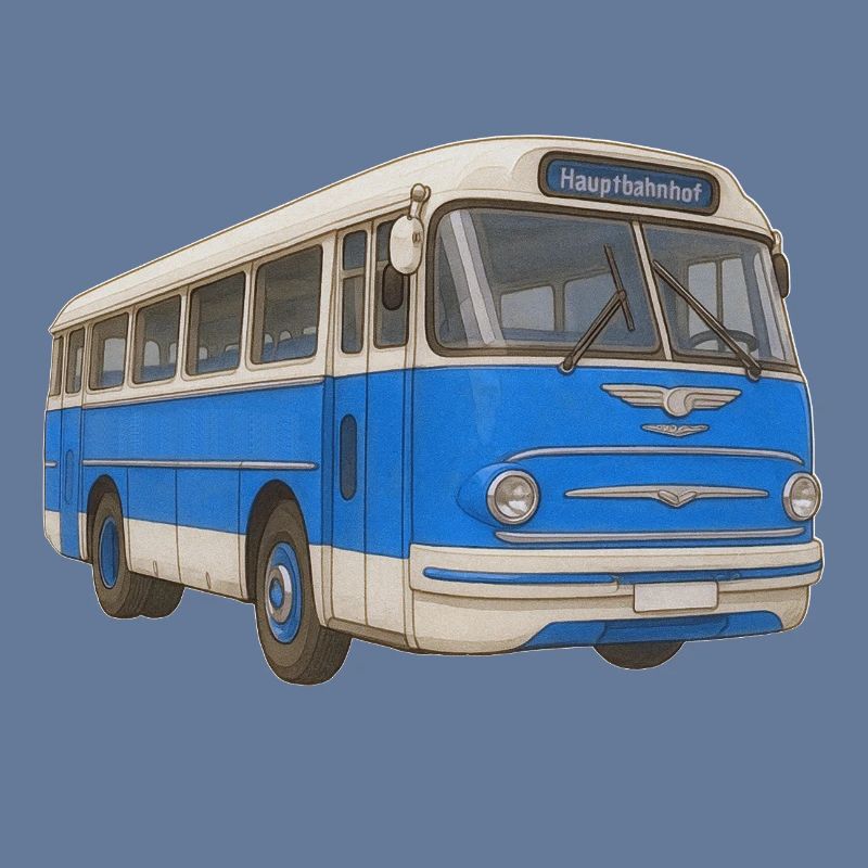Vieux bus bleu