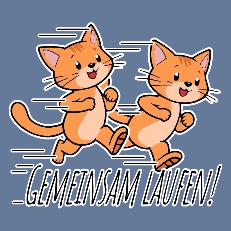 Courez ensemble ! Équipe de course des chats mignons !