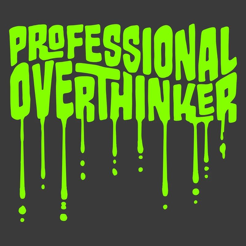 Professional Overthinker Funny Brooding Anxiety Logo