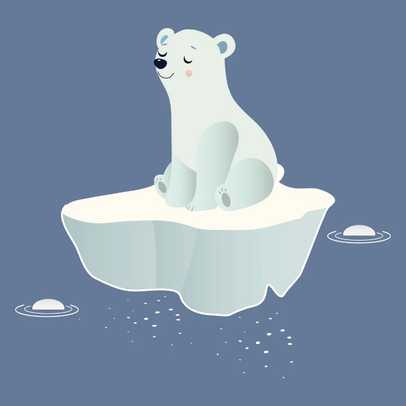 Träumender Eisbär auf einer Eisscholle