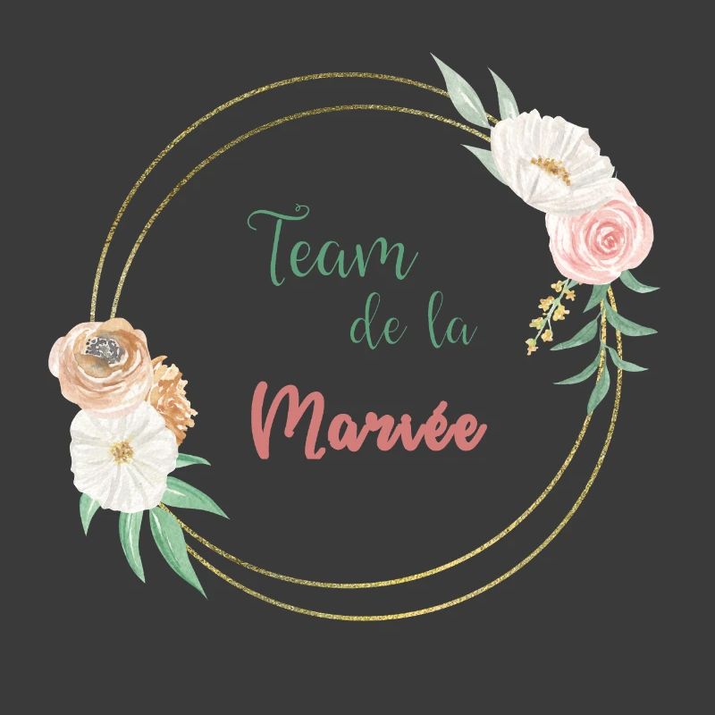 Team de la mariée - frame or et fleurs
