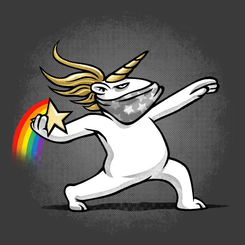 Einhorn wirft einen Regenbogen