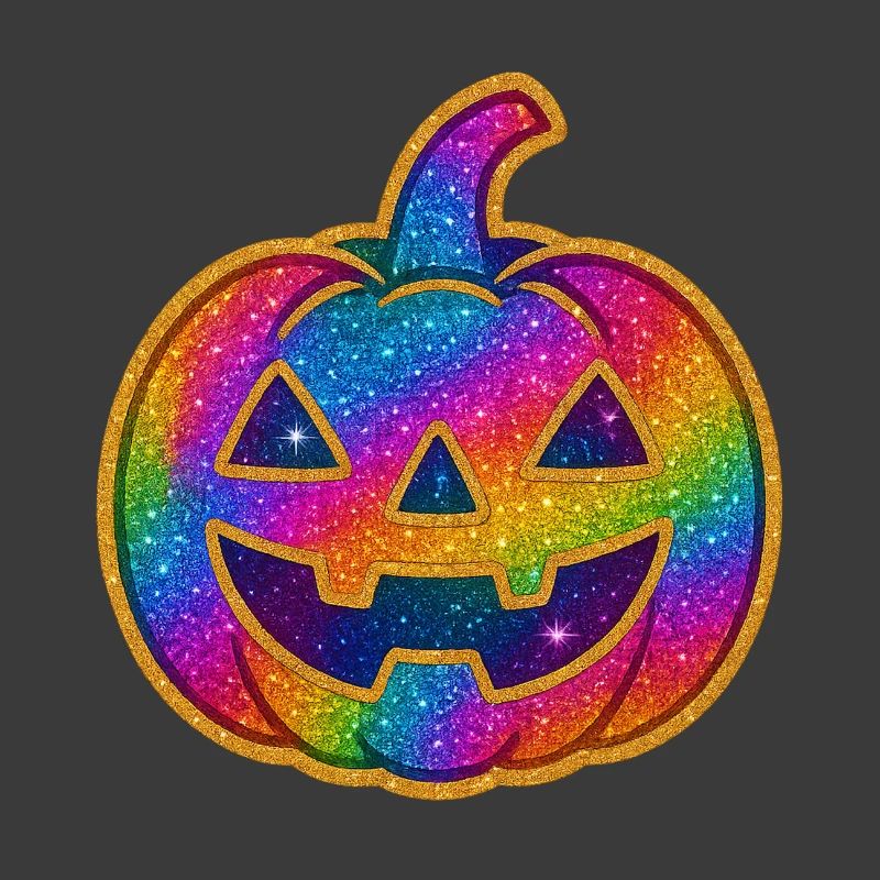 Rainbow Glitter Pumpkin